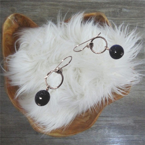 👣4/$20 ~Craftsman Dangling Blue Labradorite Earrings byArtisan Gallery. - Picture 3 of 4